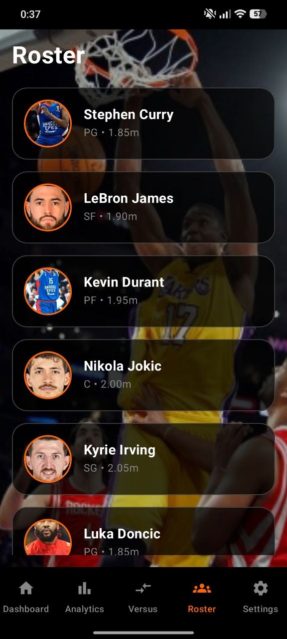 Roster screen